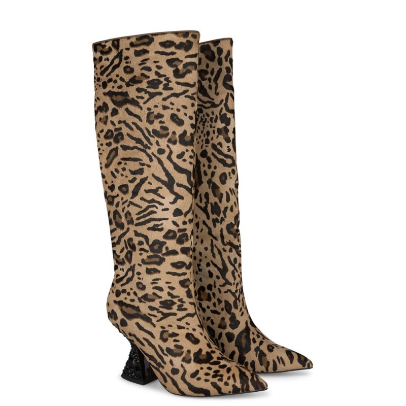 Bottes à Talons Alma En Pena Rhinestone Beige Femme | LUO-93660517